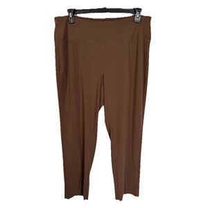 J Jill Wearever Leggings Pants Size XL Brown Smooth Fit Slim Leg Pintucked Ponte